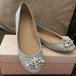Silver jeweled flats